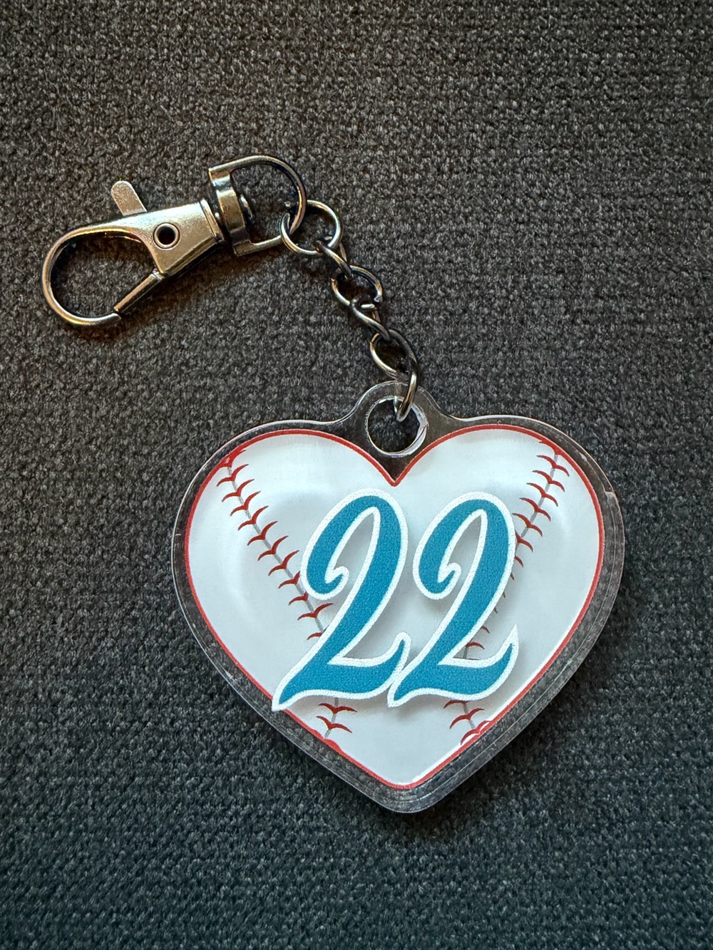 Lug Baseball Heart 22 Eckstein Keychain Key Chain